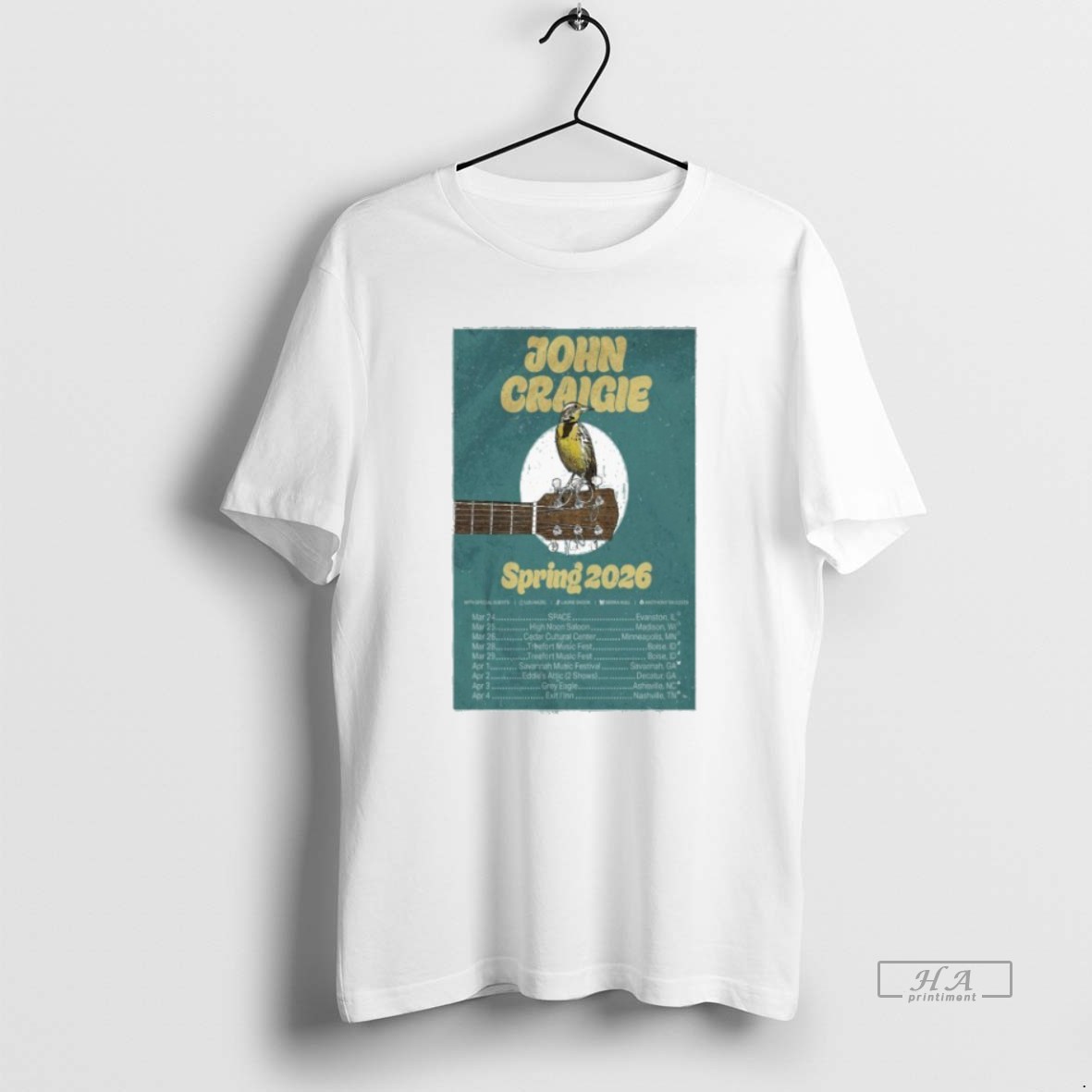 Official John Craigie Tour Spring 2026 Shirt