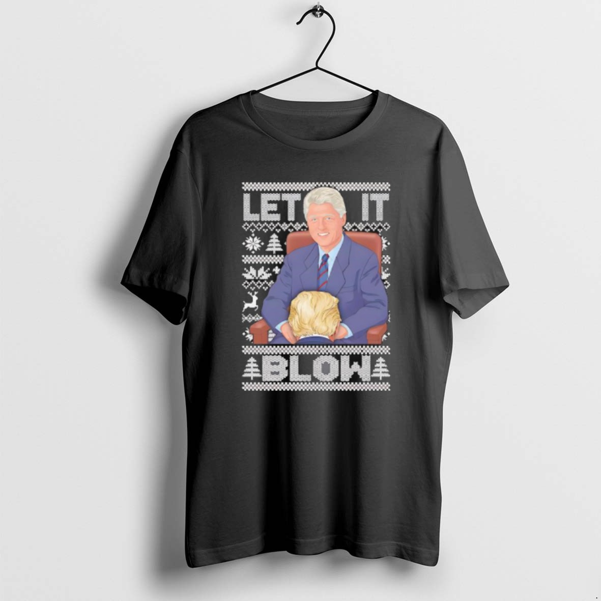 Official Let It Blow Donald Trump And Bill Clinton Christmas T Shirt