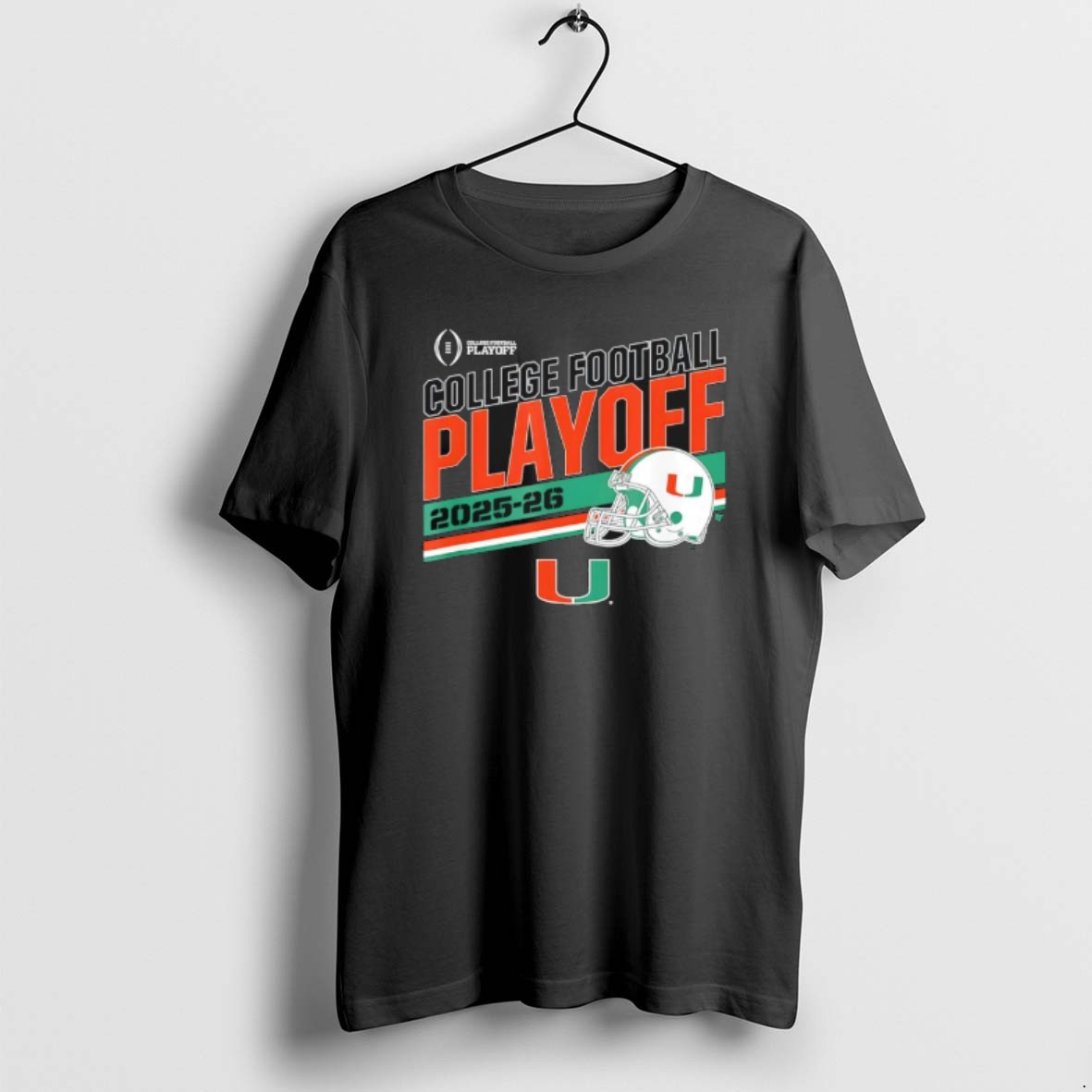 Official Miami Hurricanes College Football Playoff Stripe 2025 Logo T Shirt
