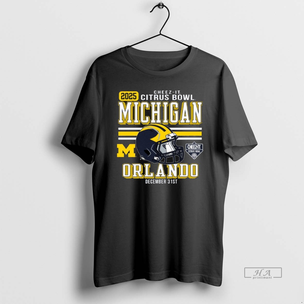 Official Michigan Wolverines Football 2025 Cheez It Citrus Bowl Helmet Shirt