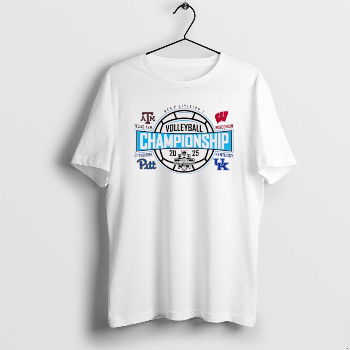 Official Ncaa Division I Womens Volleyball Final Four Championship 2025 Texas Am Wisconsin Pittsburgh Kentucky Logos T Shirt