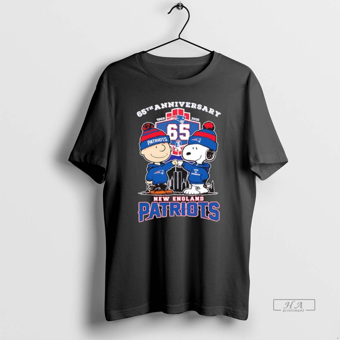 Official New England Patriots 65th Anniversary 1960 2025 Peanuts Characters Shirt