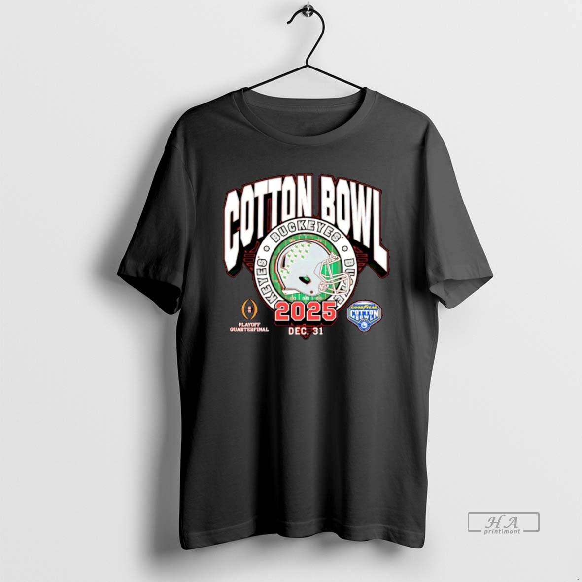Official Ohio State Buckeyes 2025 Cotton Bowl Helmet Christmas Shirt
