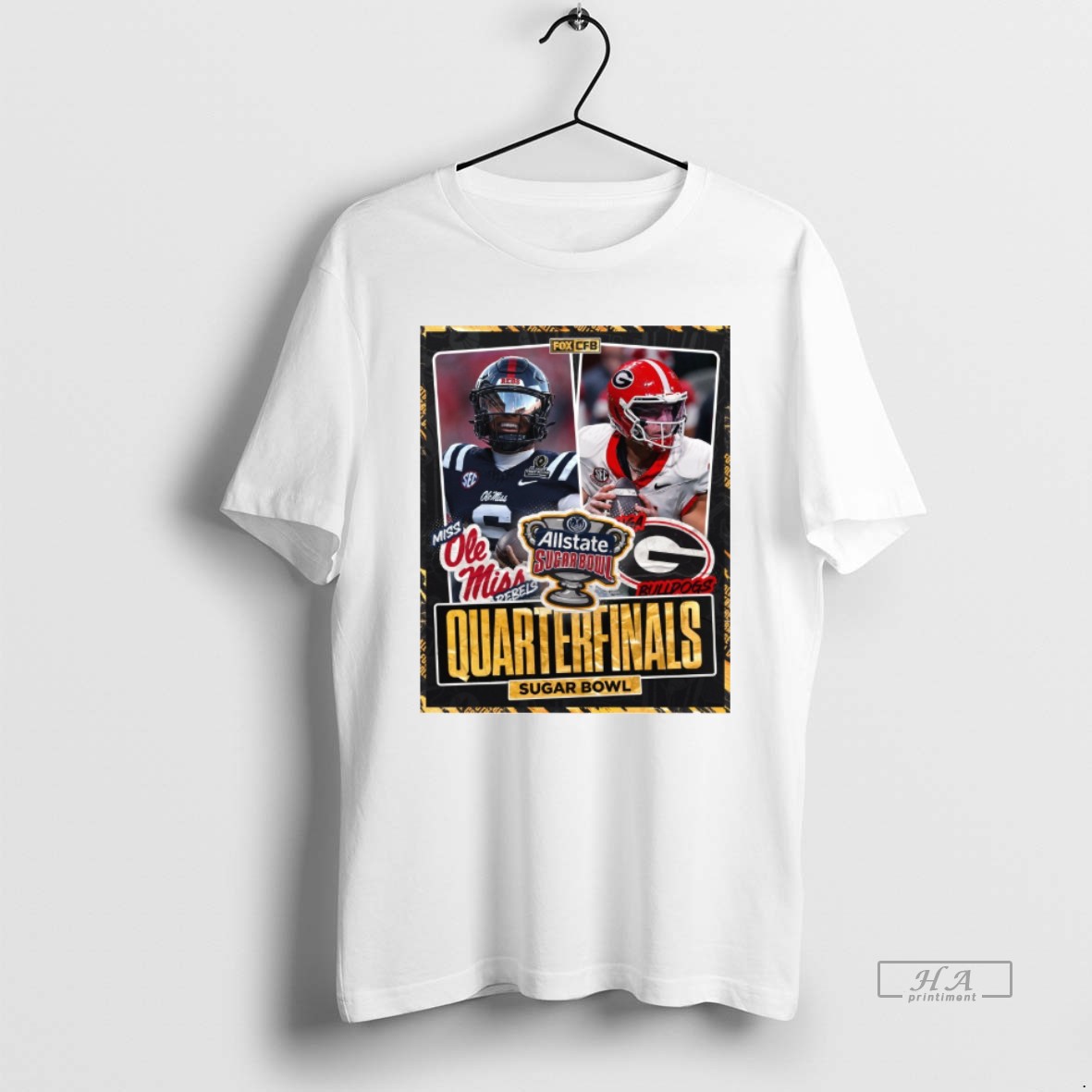 Official Ole Miss Rebels Vs Georgia Bulldogs 2026 Allstate Sugar Bowl Quarterfinals T Shirt