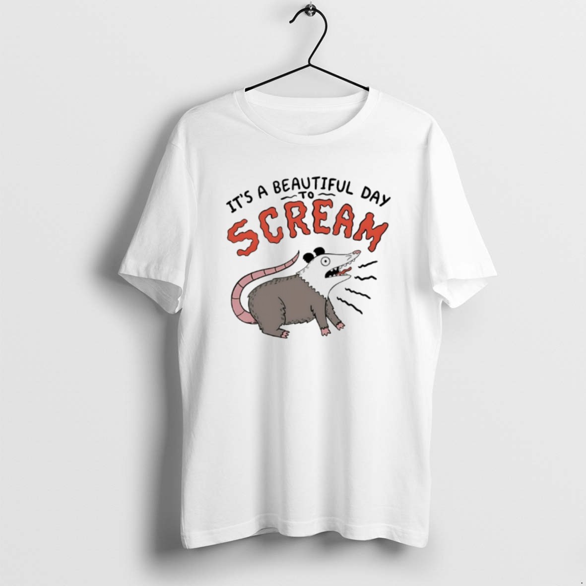 Official Opossum Its A Beautiful Day To Scream T Shirt