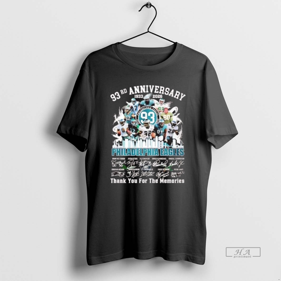 Official Philadelphia Eagles 2026 93rd Anniversary Thank You For The Memories T Shirt