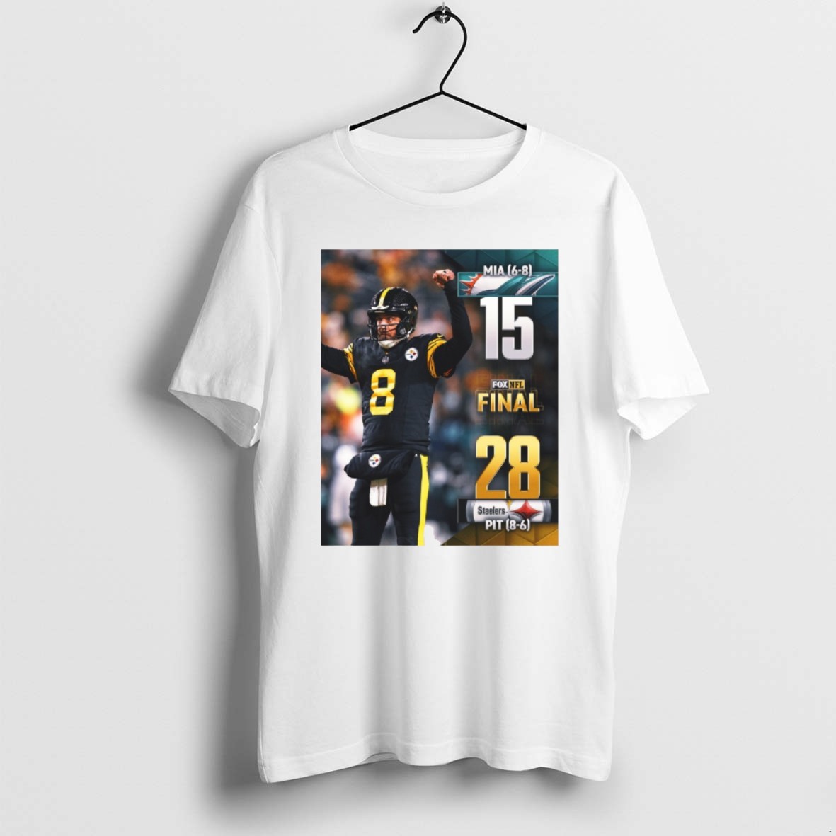 Official Pittsburgh Steelers Defeated The Miami Dolphins Final Score 28 15 On December 15 2025 Fox Nfl T Shirt
