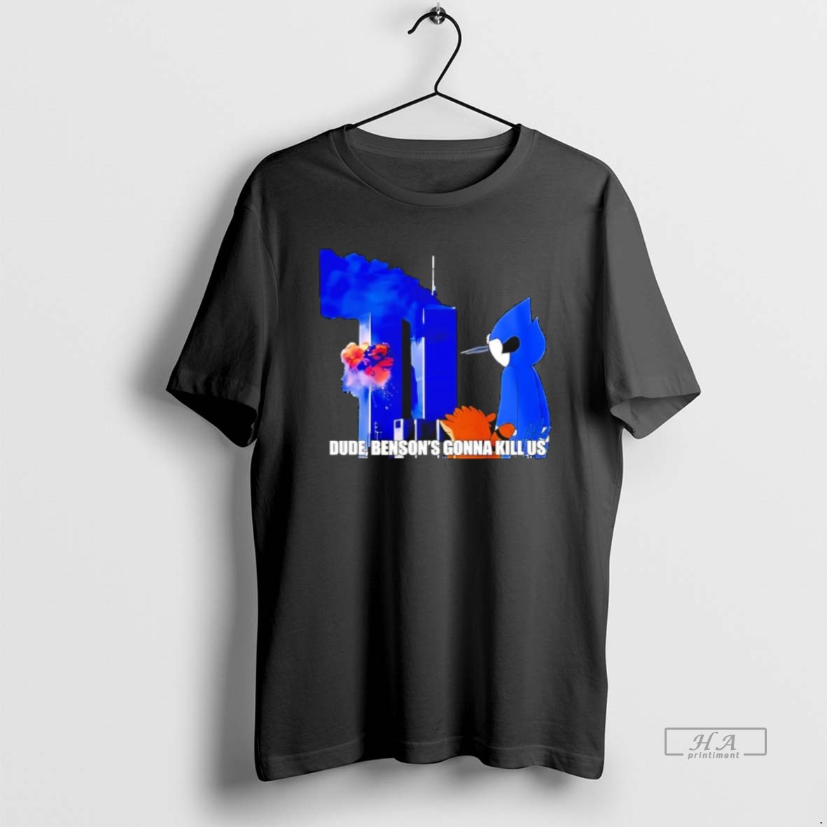 Official Regular Show 911 Meme Dude Bensons Gonna Kill Us T Shirt