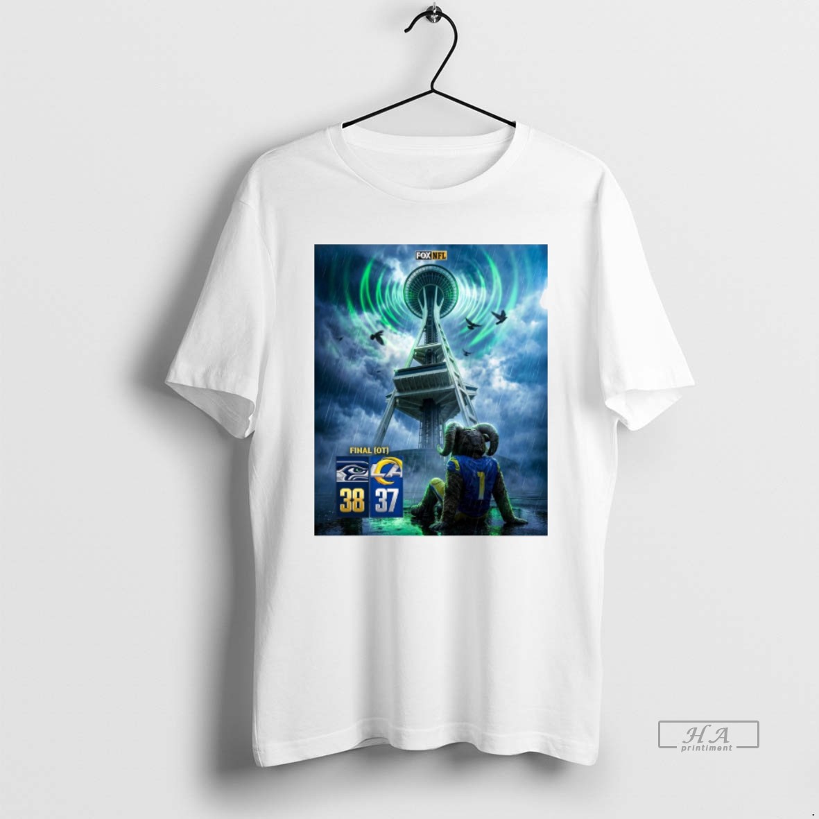 Official Seattle Seahawks Defeated Los Angeles Rams Final Score 38 37 Nfl Fox T Shirt