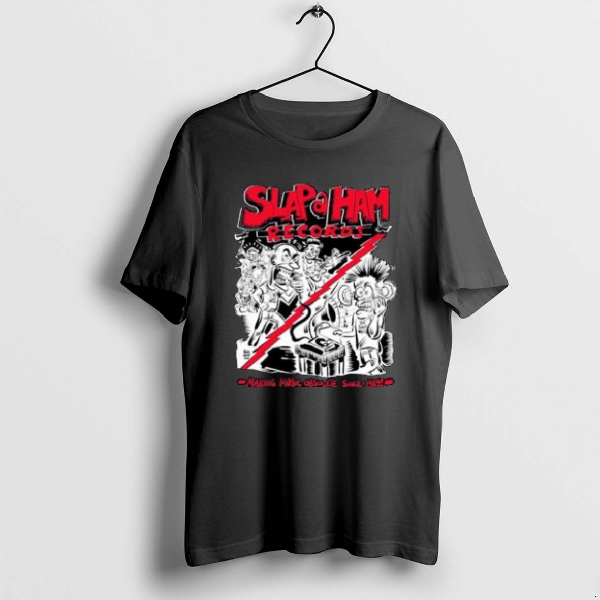 Official Slap A Ham Records Making Music Obsolete 2025 Circle Black T Shirt