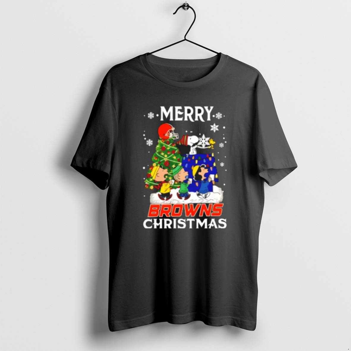 Official Snoopy And Friends Merry Cleveland Browns Christmas T Shirt