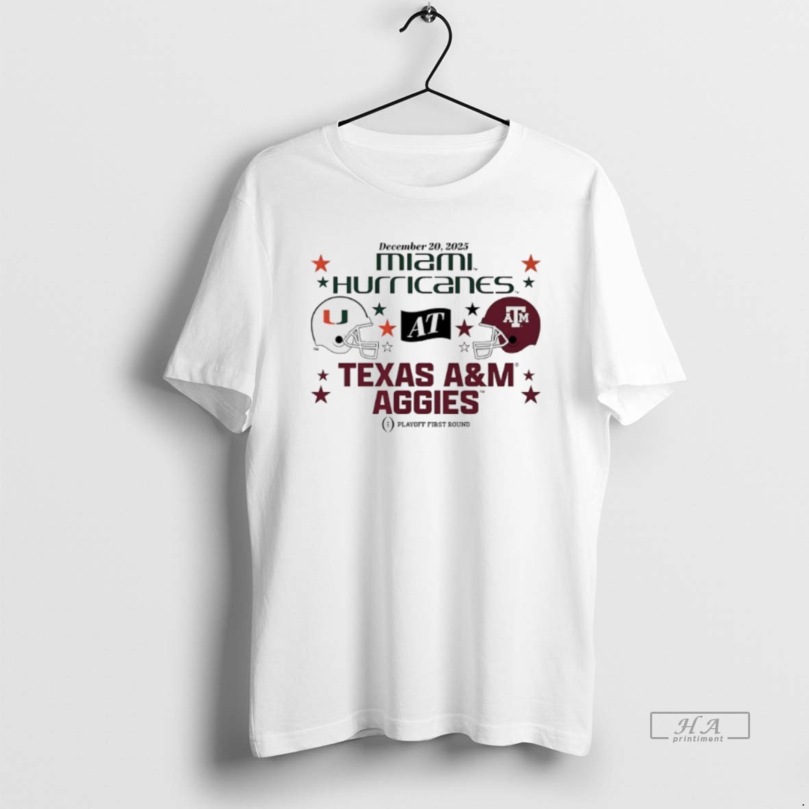 Official Texas Am Aggies Vs Miami Hurricanes Cfp First Round Matchup 2025 Shirt
