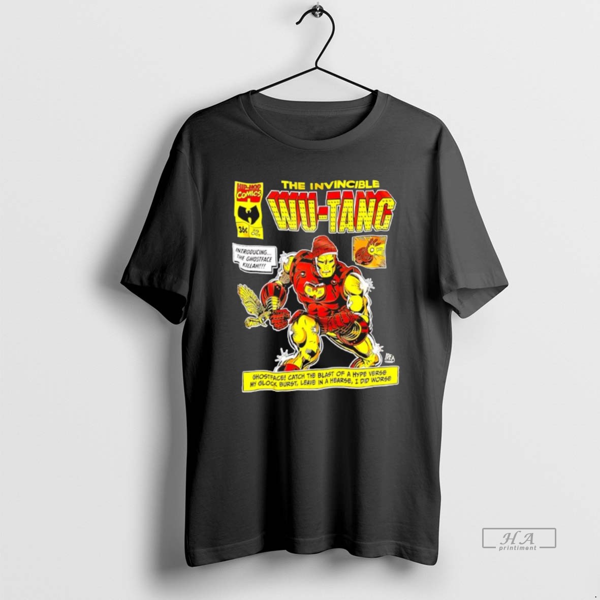 Official The Invincible Wu Tang Ghostface Killah Iron Man Collab Shirt