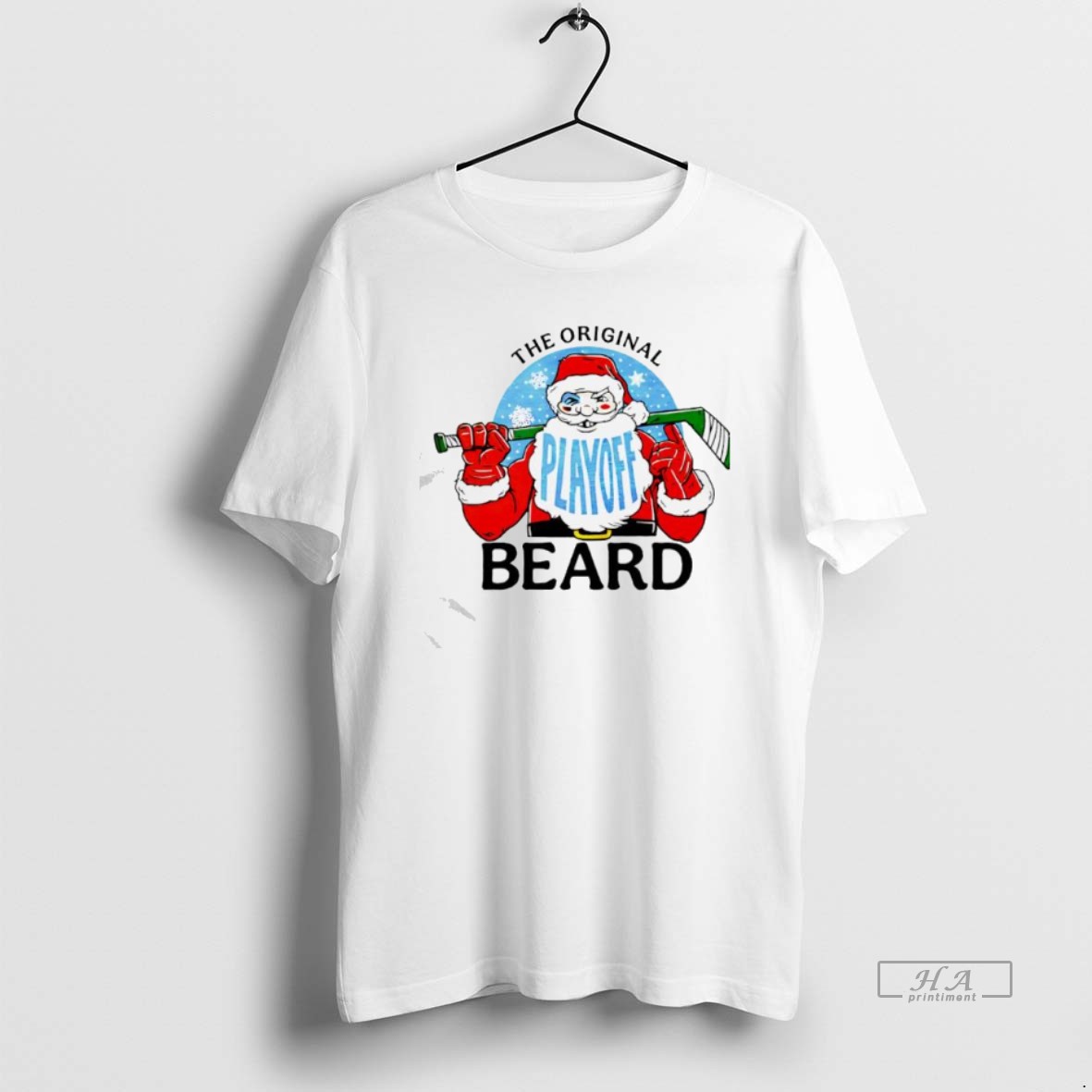 Official The Playoff Beard Santa Claus Hockey Shirt