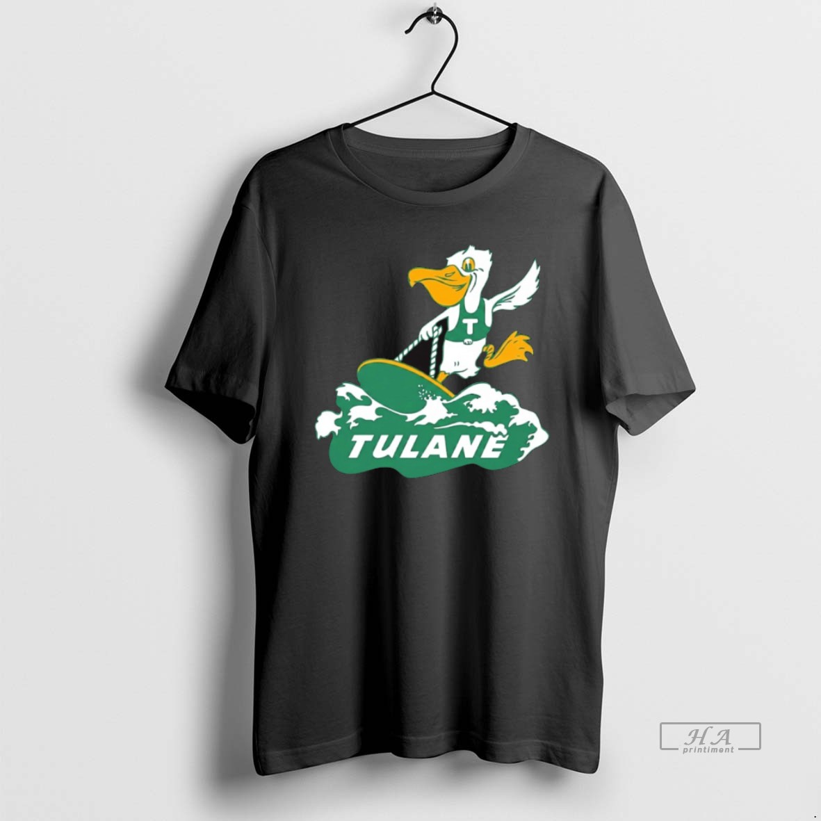 Official Tulane Green Wave Mascot Surfboard Logo Shirt