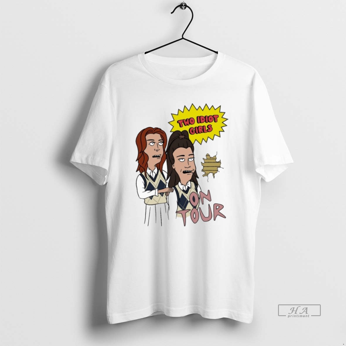 Official Two Idiot Girls X Beavis And Butthead On Tour T Shirt