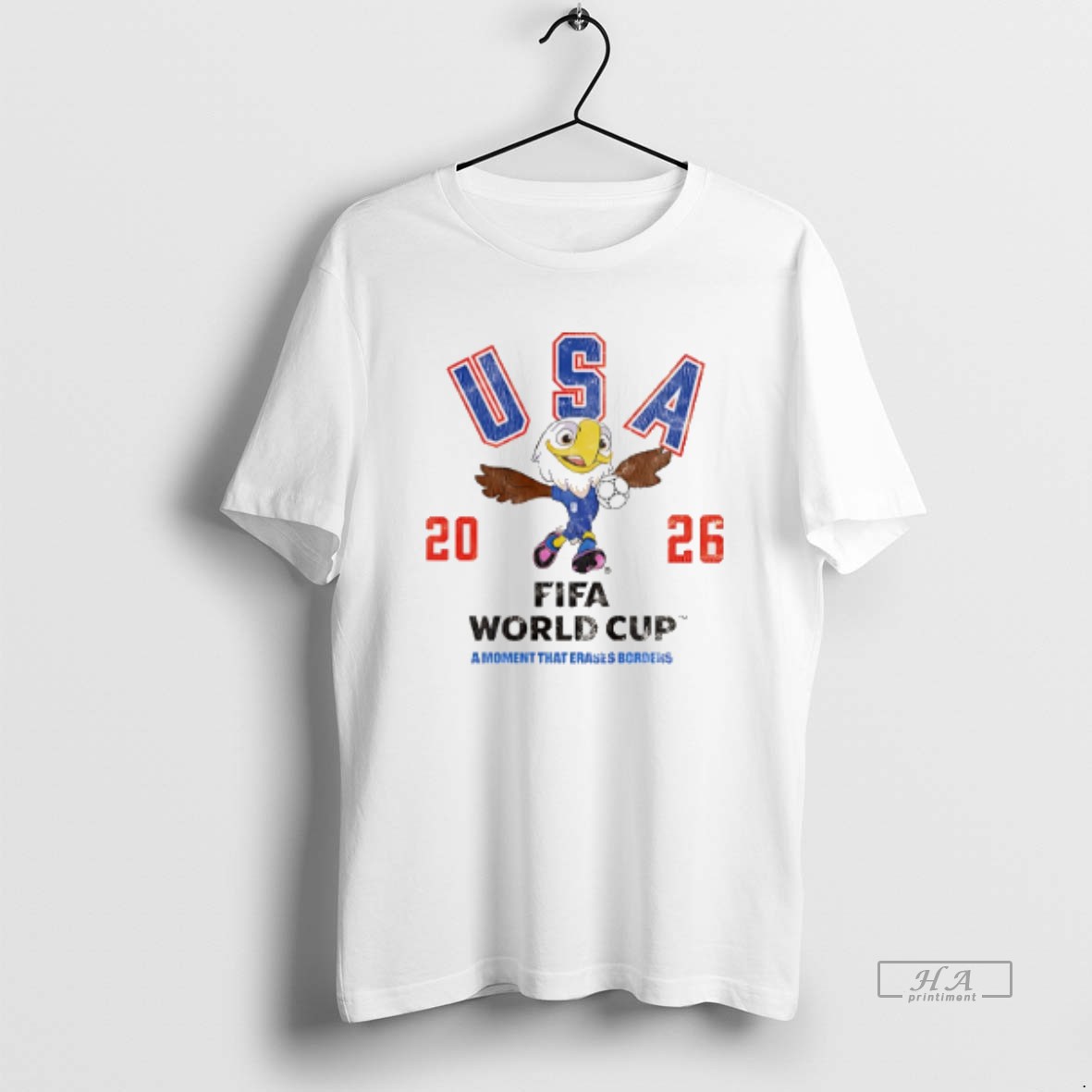 Official Usa 2026 Fifa World Cup A Moment That Erases Borders Mascot T Shirt