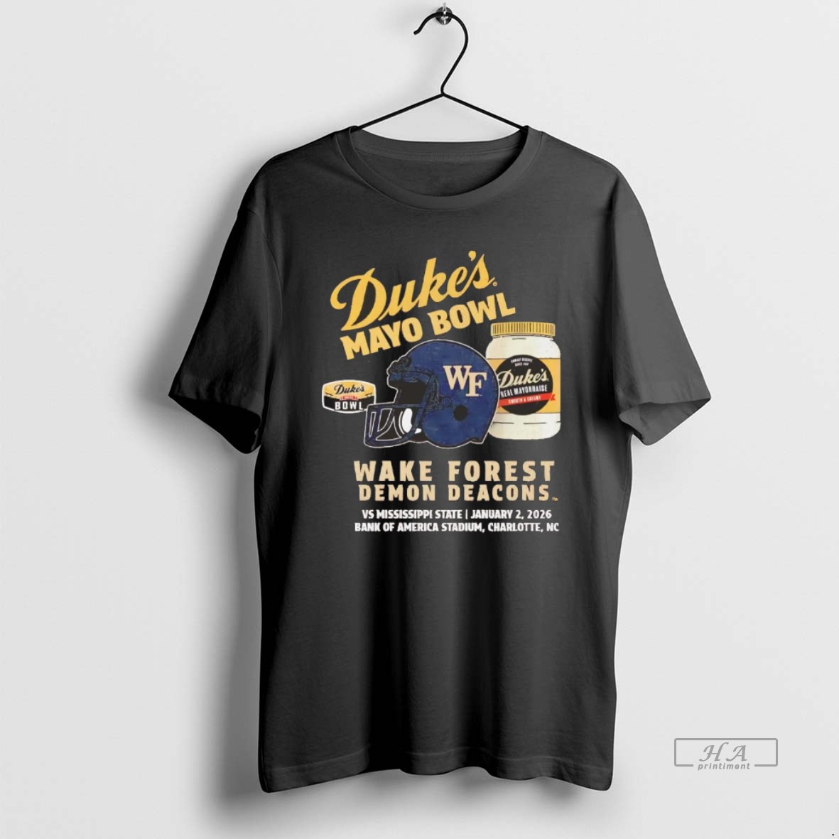 Official Wake Forest Demon Deacons 2026 Dukes Mayo Bowl Helmet Chriast Shirt