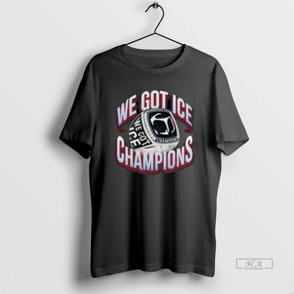 Official We Got Ice Champions Rings Circle Black Shirt