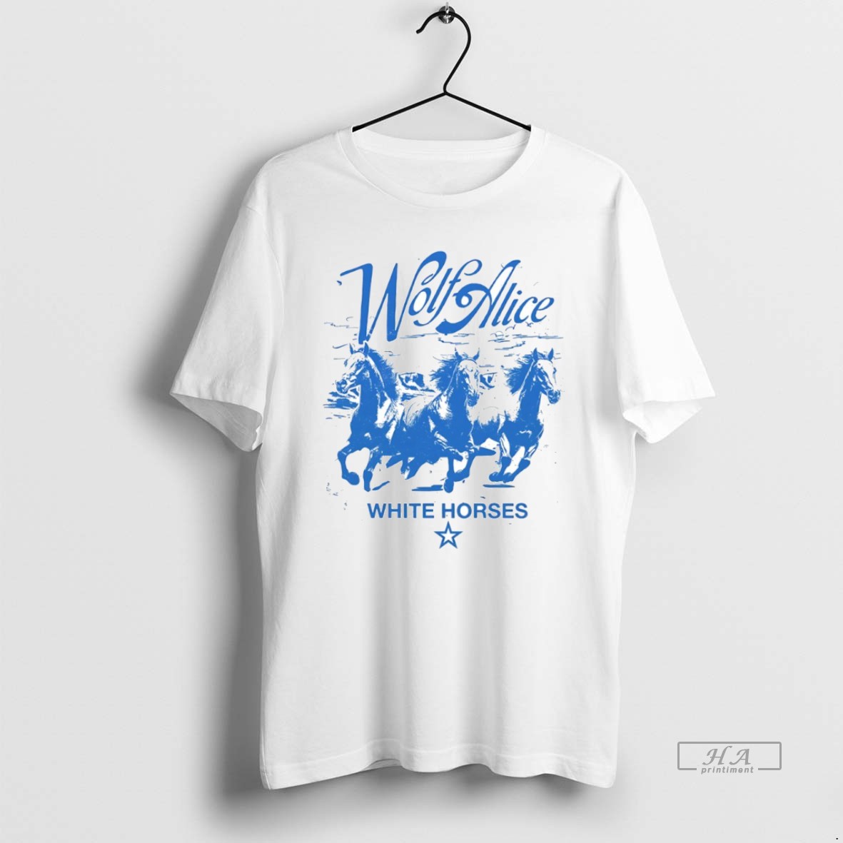 Official Wolf Alice White Horses Circle T Shirt