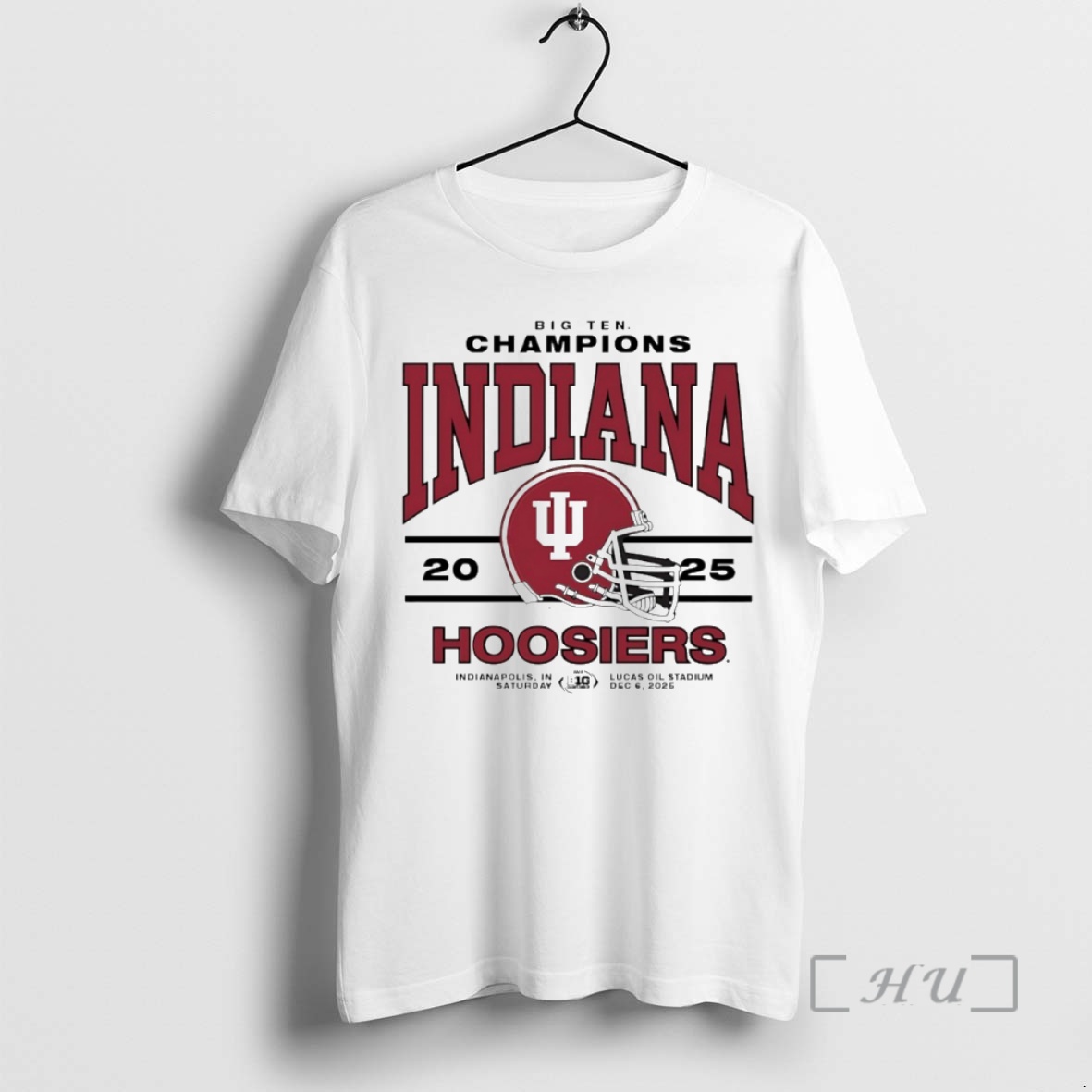 Officials 2025 Big Ten Champs Indiana Hoosiers Helmet Circle Premium T Shirts Sweater Hoodie