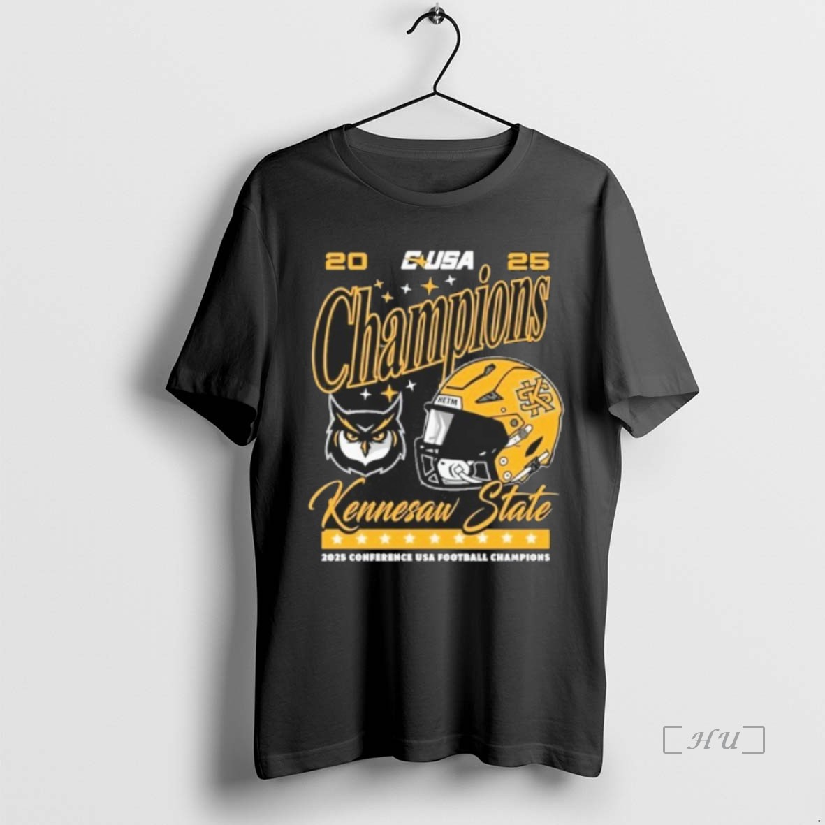 Officials 2025 C Usa Champions Kennesaw State Owls Football Conference Helmet Premium T Shirts Sweater Hoodie
