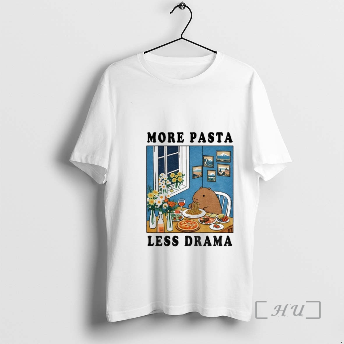 Officials Capybara More Pasta Less Drama Premium T Shirts Sweater Hoodie