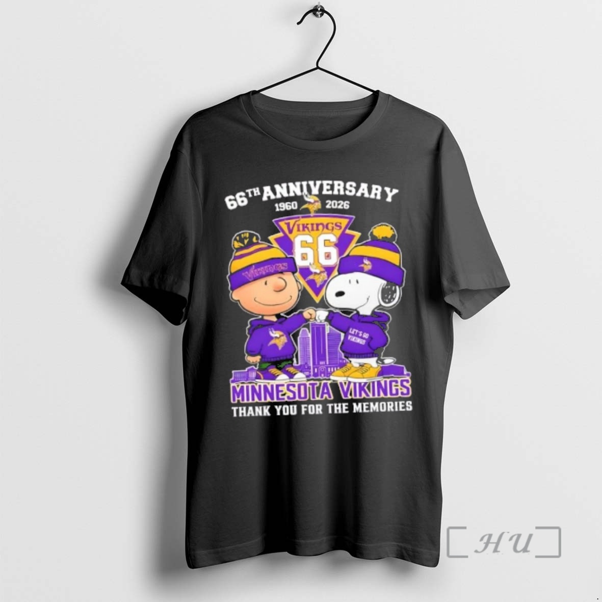 Officials Charlie Brown Fist Bump Snoopy 66th Anniversary 1960 2026 Minnesota Vikings Thank You For The Memories Skyline Premium T Shirts Sweater Hoodie