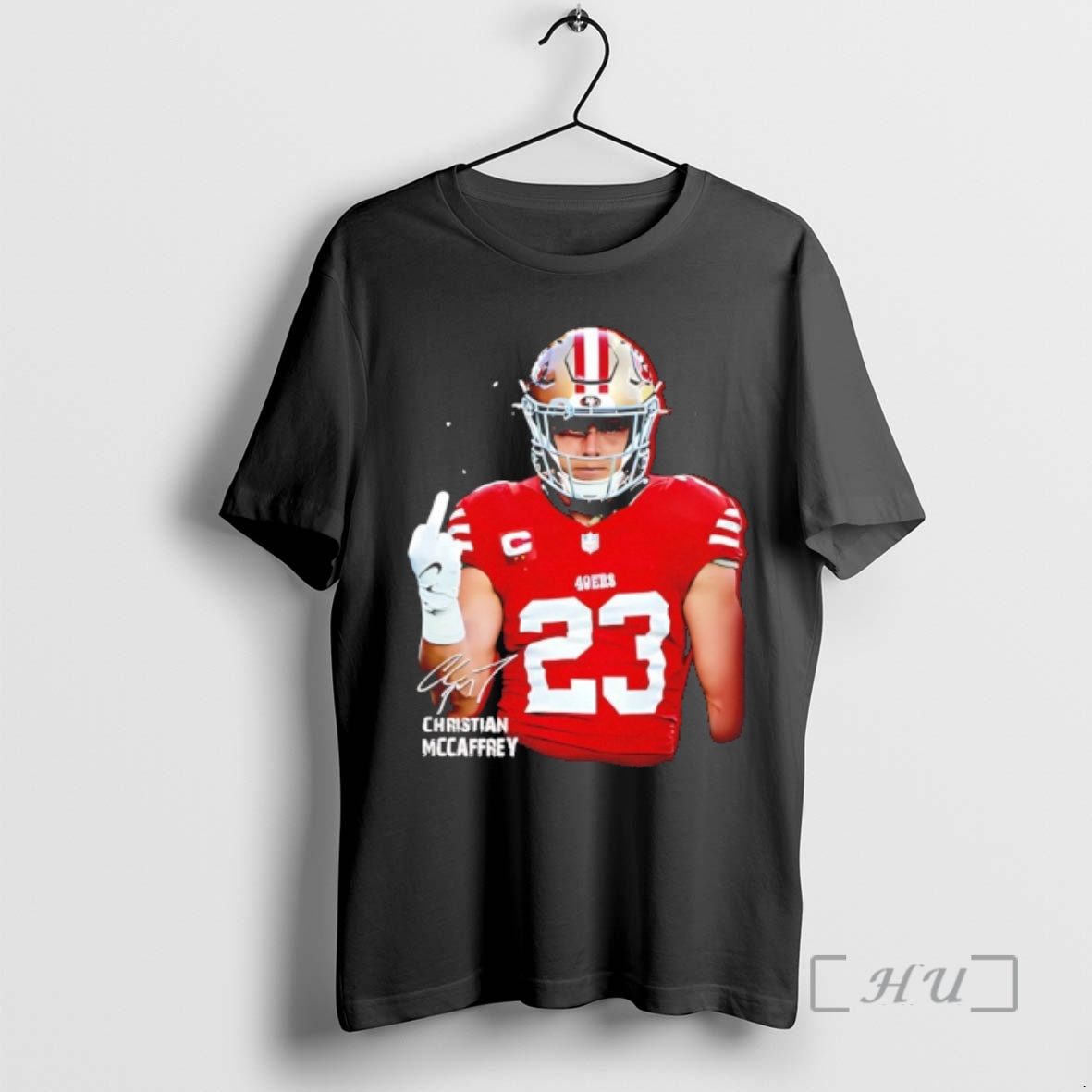 Officials Christian Mccaffrey San Francisco 49ers Middle Finger Signature Premium T Shirts Sweater Hoodie