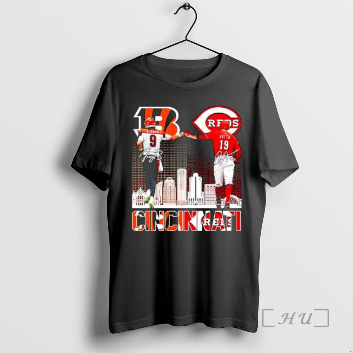 Officials Cincinnati Sports Signatures Joe Burrow Cincinnati Bengals And Joey Votto Cincinnati Reds Premium T Shirts Sweater Hoodie