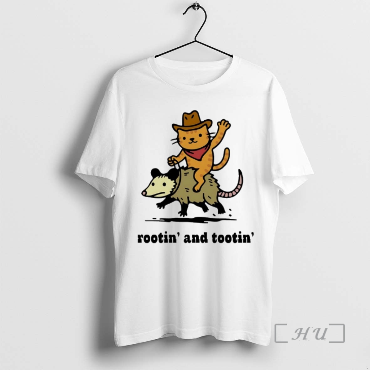 Officials Cowboy Cat Riding Possum Rootin And Tootin Funny Premium T Shirts Sweater Hoodie