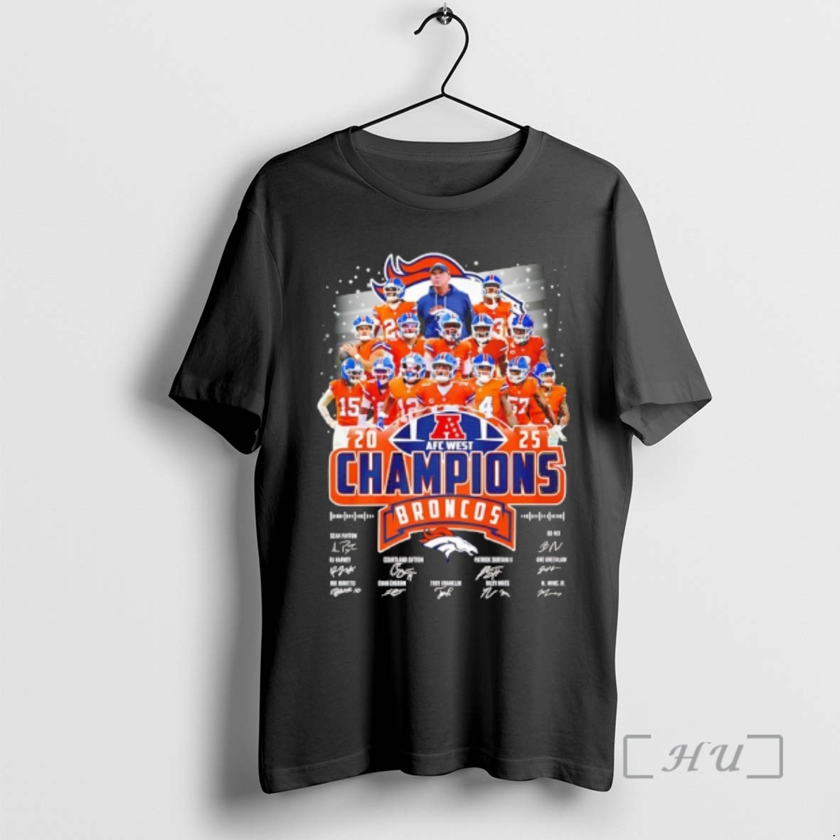 Officials Denver Broncos 2025 Afc West Division Champions All Team Graphic Premium T Shirts Sweater Hoodie