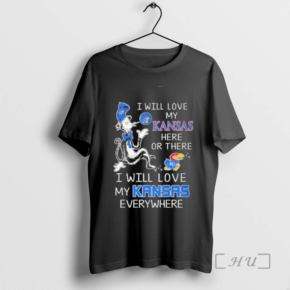 Officials Dr Seuss I Will Love My Kansas Jayhawks Basketball Here Or There Premium T Shirts Sweater Hoodie