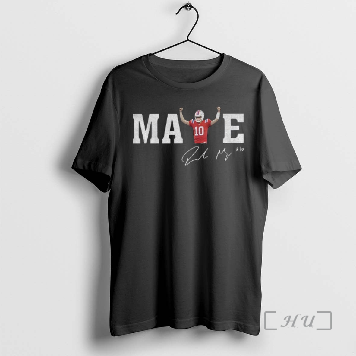 Officials Drake Maye Celebration New England Patriots Nfl Football Signature Premium T Shirts Sweater Hoodie