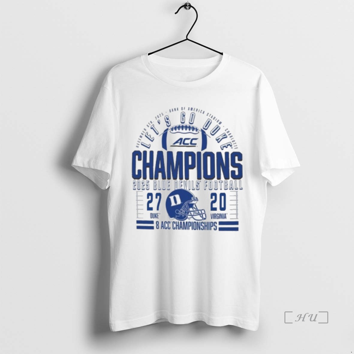 Officials Duke Blue Devils 2025 Acc Football Champions 27 20 Score Premium T Shirts Sweater Hoodie