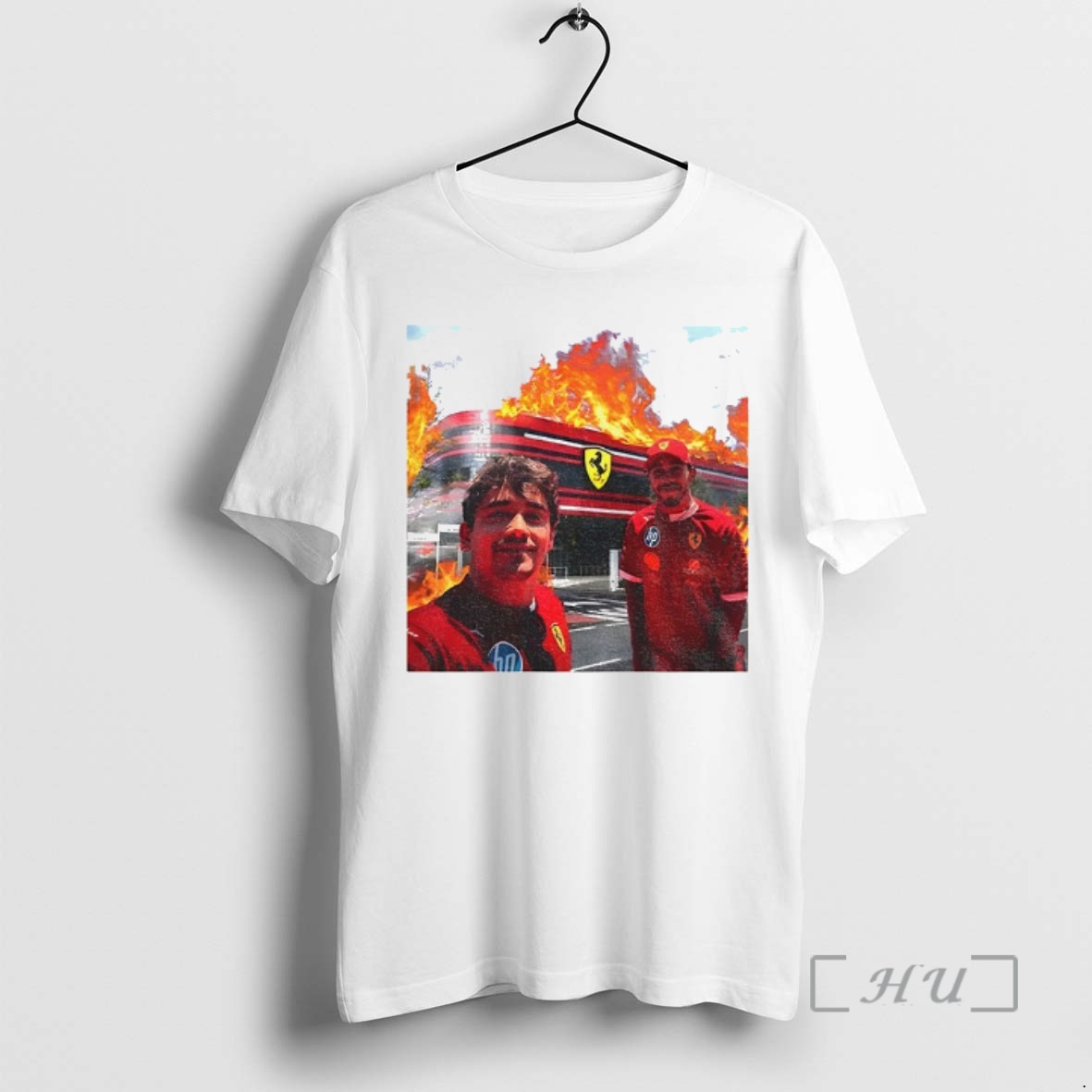 Officials Ferrari Team On Fire Charles Leclerc And Lewis Hamilton Perfect For Ferrari F1 Premium T Shirts Sweater Hoodie