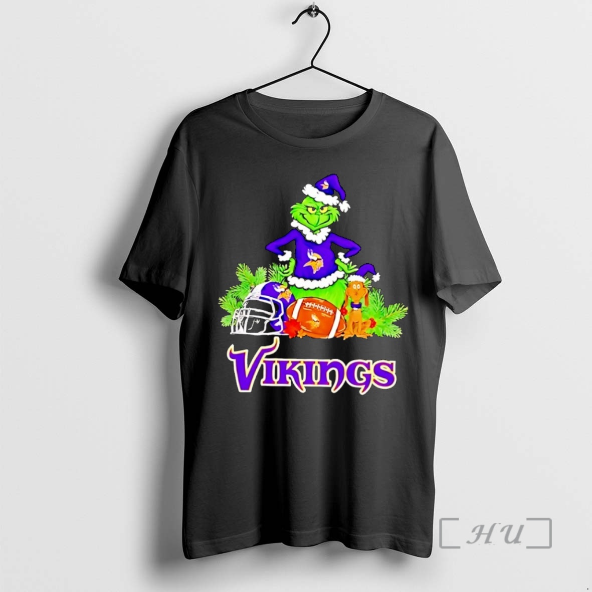 Officials Grinch And Max Dog Minnesota Vikings Football Merry Christmas Premium T Shirts Sweater Hoodie