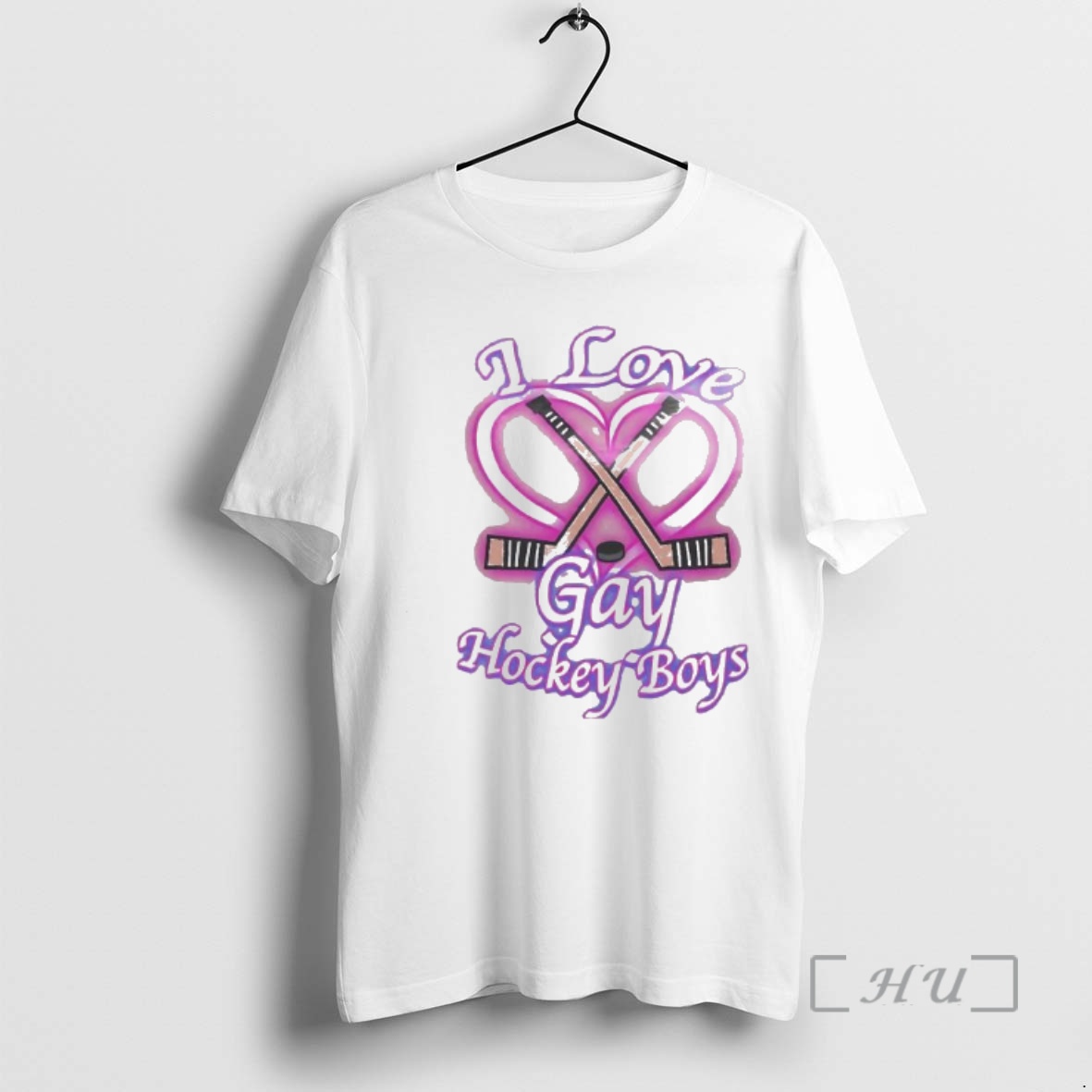 Officials I Love Gay Hockey Boys Airbrushed Design Premium T Shirts Sweater Hoodie