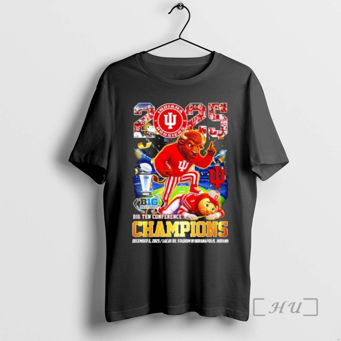 Officials Indiana Hoosiers 2025 Big Ten Conference Champions Hoosier The Bison Mascot Premium T Shirts Sweater Hoodie