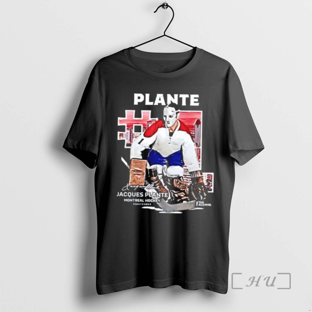 Officials Jacques Plante Montreal Throwback Signature Hockey Player Premium T Shirts Sweater Hoodie