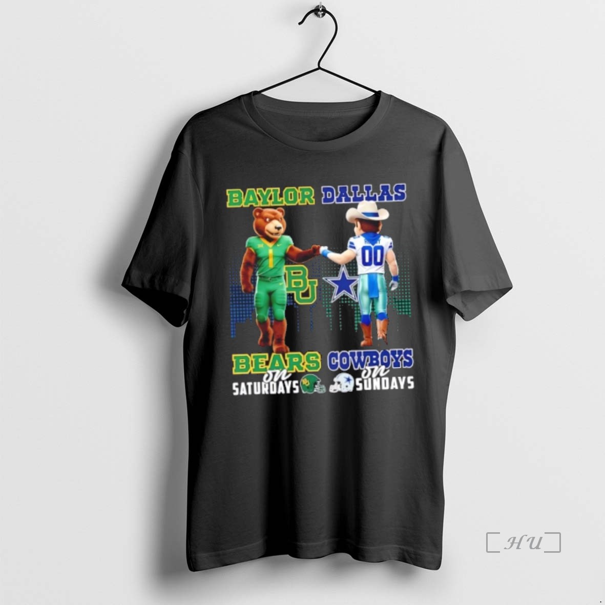 Officials Mascots Baylor Bears On Saturdays X Dallas Cowboys On Sundays Skyline Premium T Shirts Sweater Hoodie