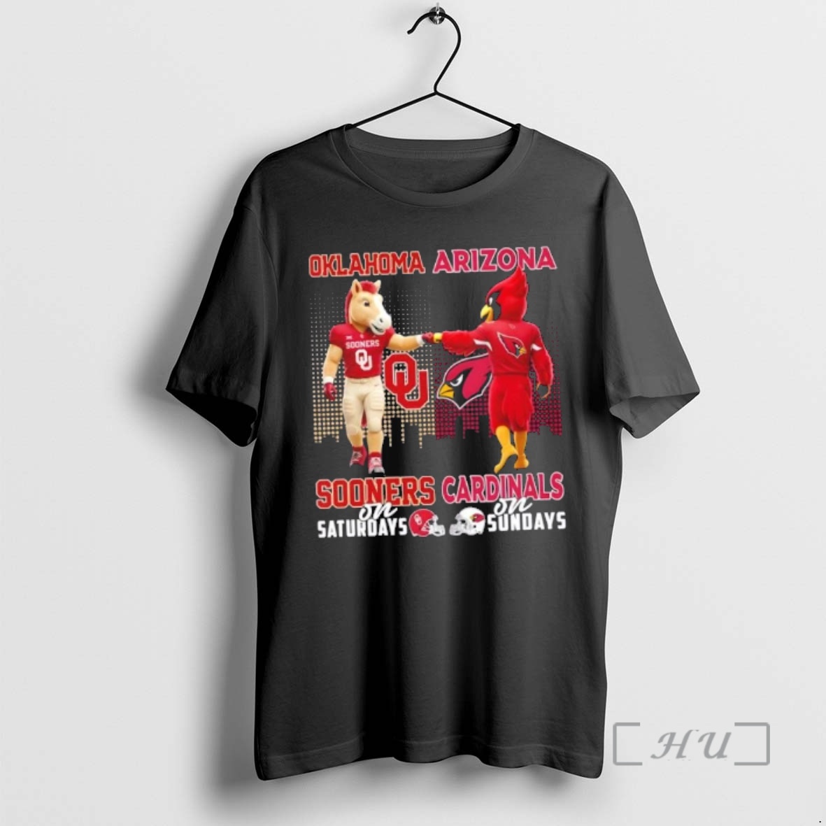 Officials Mascots Oklahoma Sooners On Saturdays X Arizona Cardinals On Sundays Skyline Premium T Shirts Sweater Hoodie