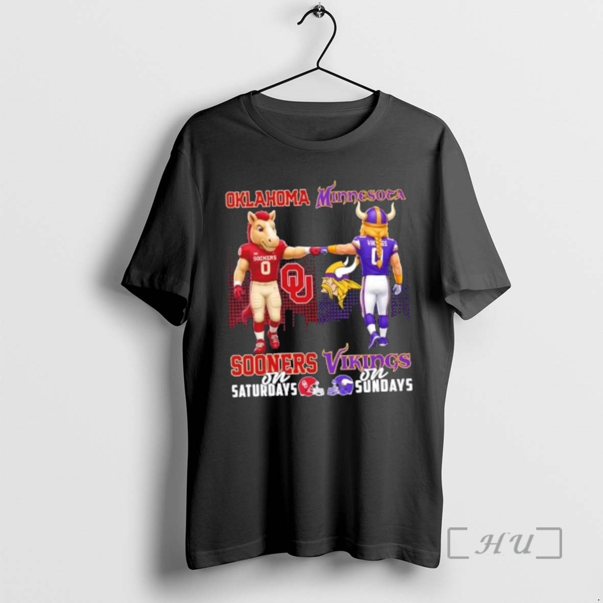 Officials Mascots Oklahoma Sooners On Saturdays X Minnesota Vikings On Sundays Skyline Premium T Shirts Sweater Hoodie