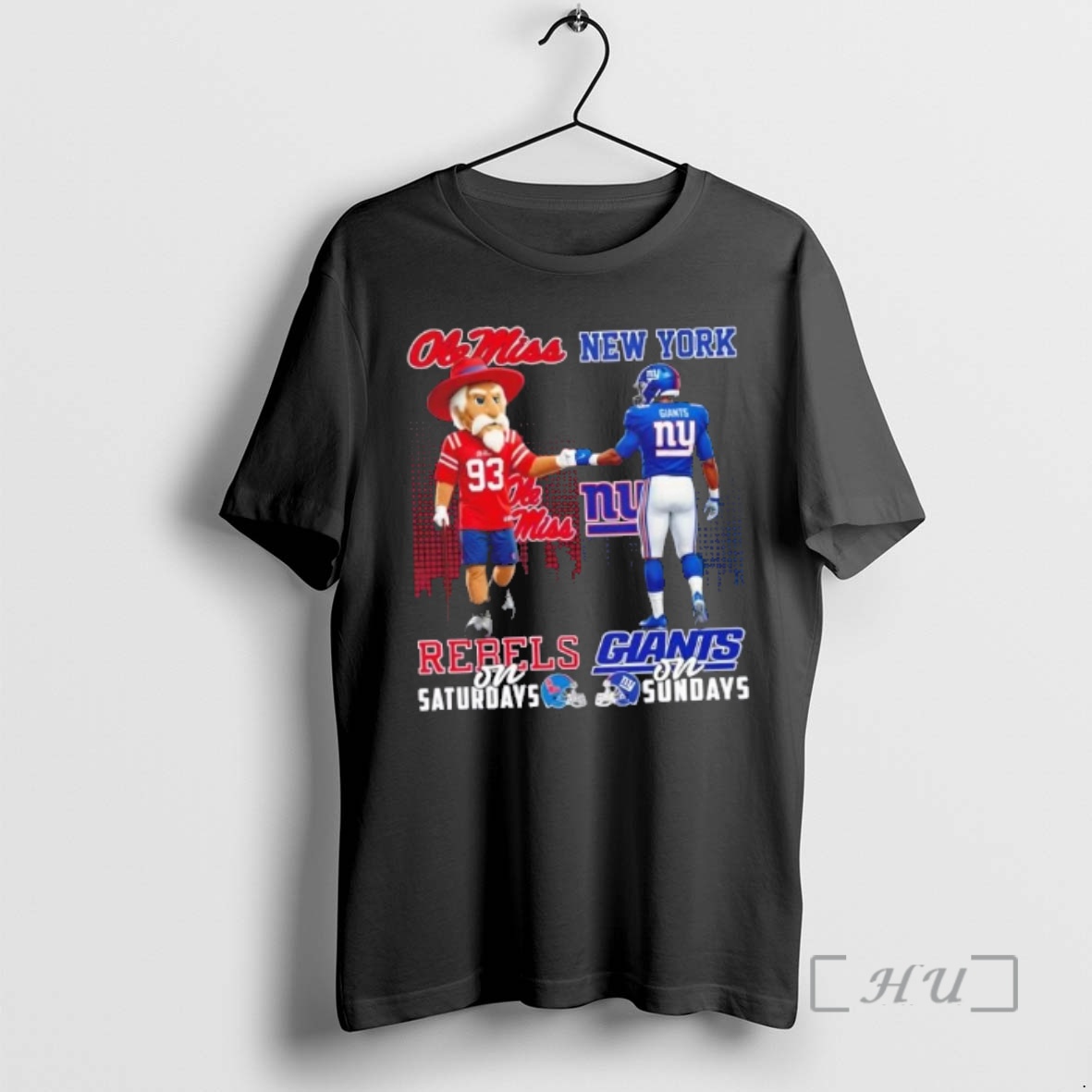 Officials Mascots Ole Miss Rebels On Saturdays X New York Giants On Sundays Skyline Premium T Shirts Sweater Hoodie