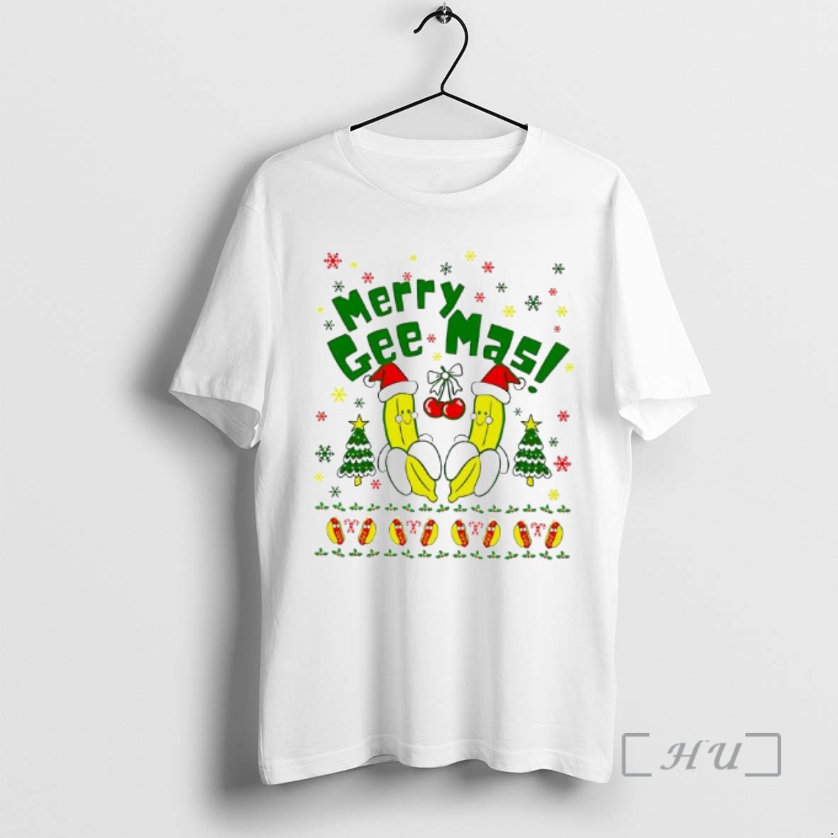 Officials Merry Gee Mas Banana Santa Hat Graphic Premium T Shirts Sweater Hoodie