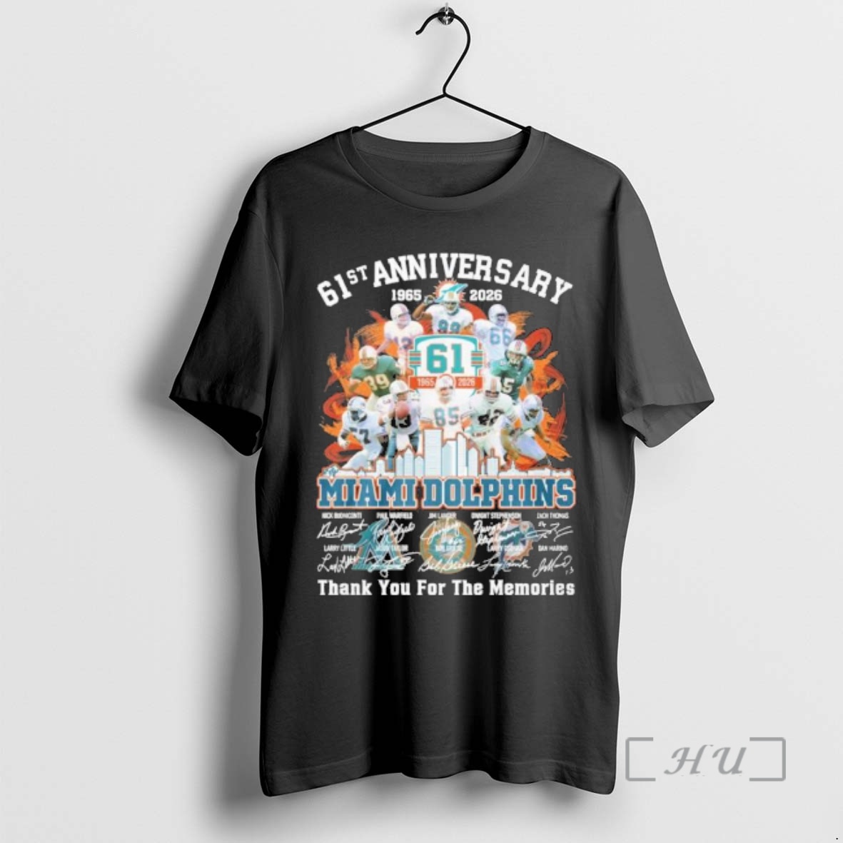 Officials Miami Dolphins Team 61st Anniversary 1965 2026 Thank You For The Memories Premium T Shirts Sweater Hoodie
