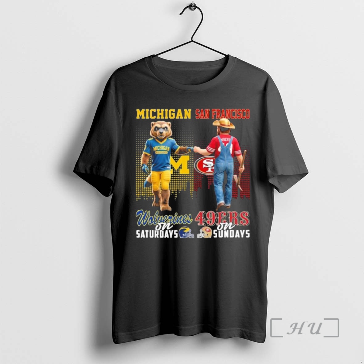 Officials Michigan Vs 49ers Mascot On Saturdays And On Sundays Premium T Shirts Sweater Hoodie