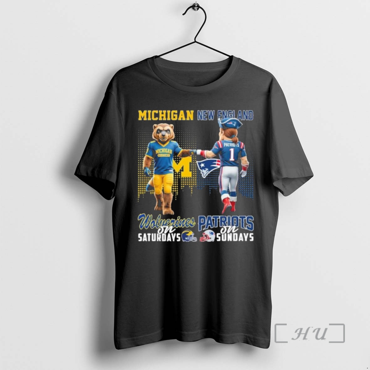 Officials Michigan Vs Patriots Mascot On Saturdays And On Sundays Premium T Shirts Sweater Hoodie