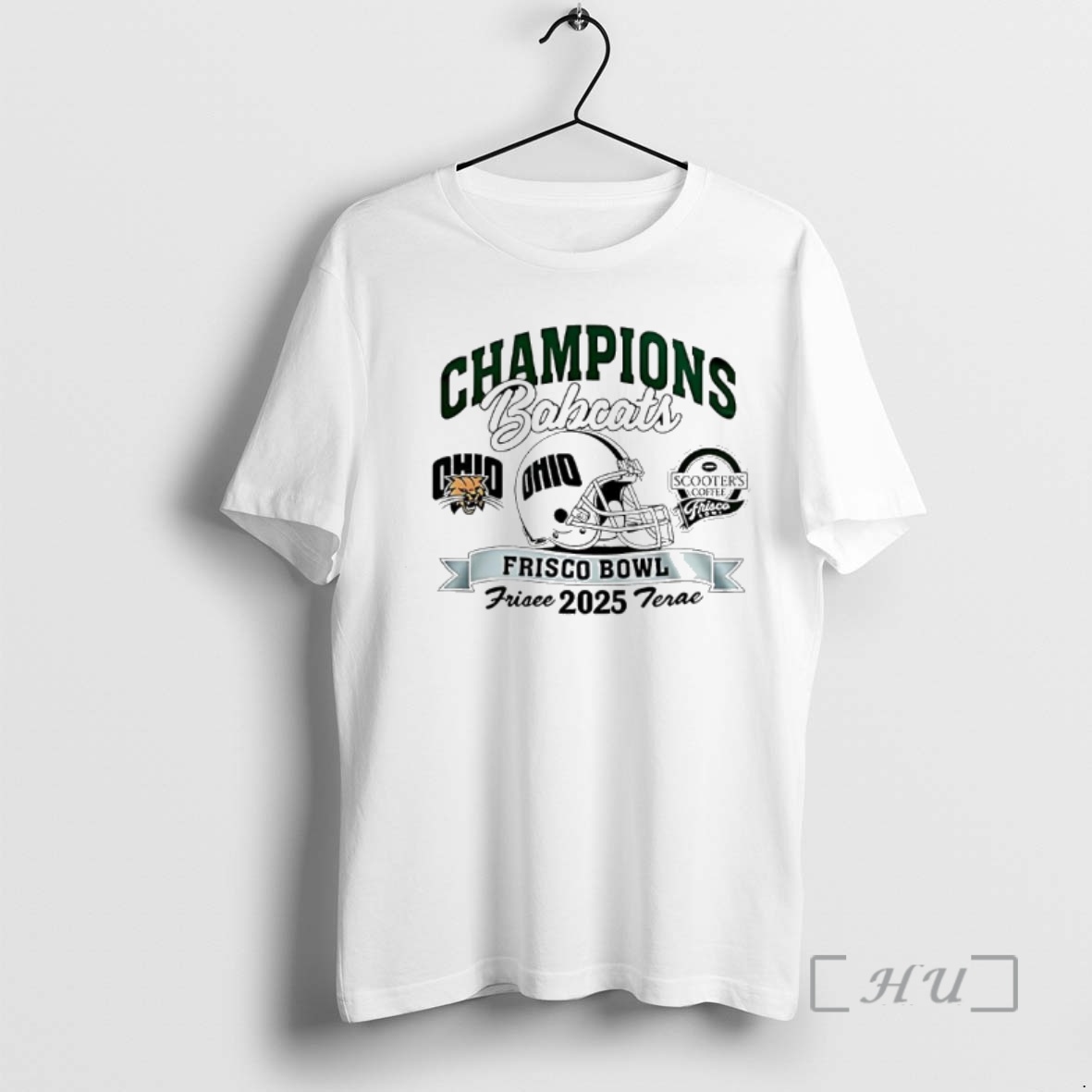 Officials Ohio Bobcats Frisco Bowl Champions 2025 Helmet Premium T Shirts Sweater Hoodie