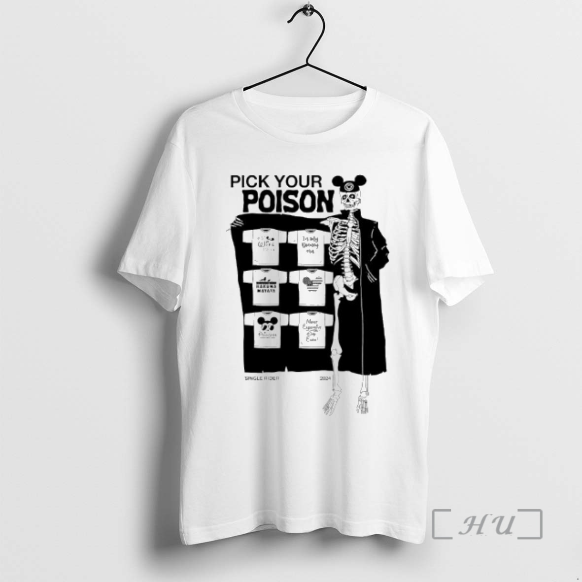 Officials Pick Your Poison Skeleton Mickey Graphic Premium T Shirts Sweater Hoodie